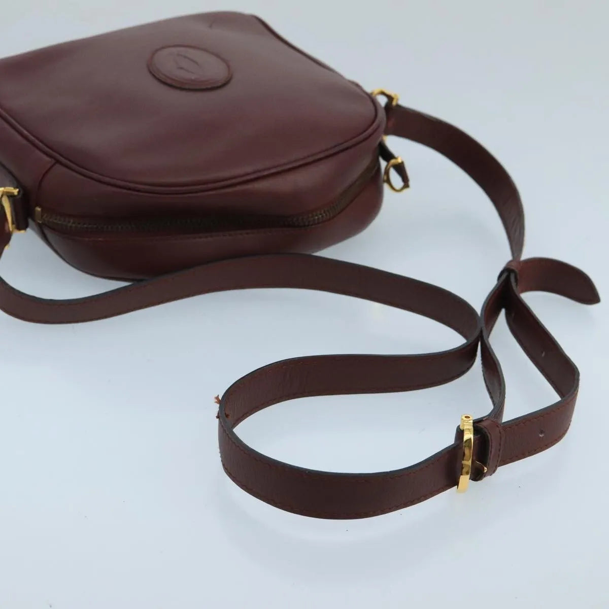 cartier Must de Cartier Leather, Burgundy, Leather, Shoulder Bag