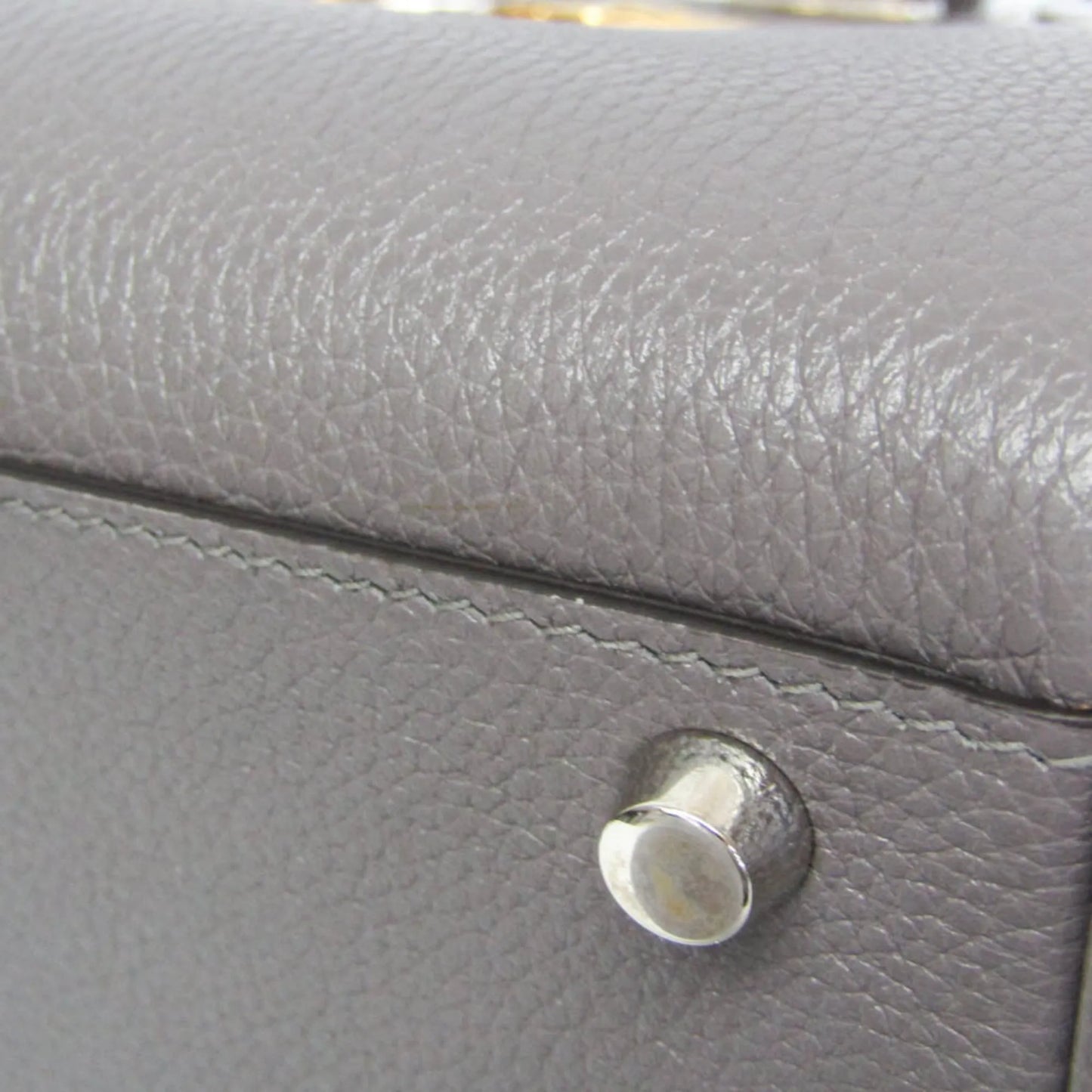 Gucci Zumi Top Handle Leather, Gray, Leather, Handbag
