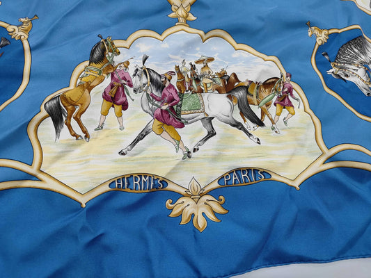 Hermes Carré 90 Silk multicolor, Blue, Silk, Scarf