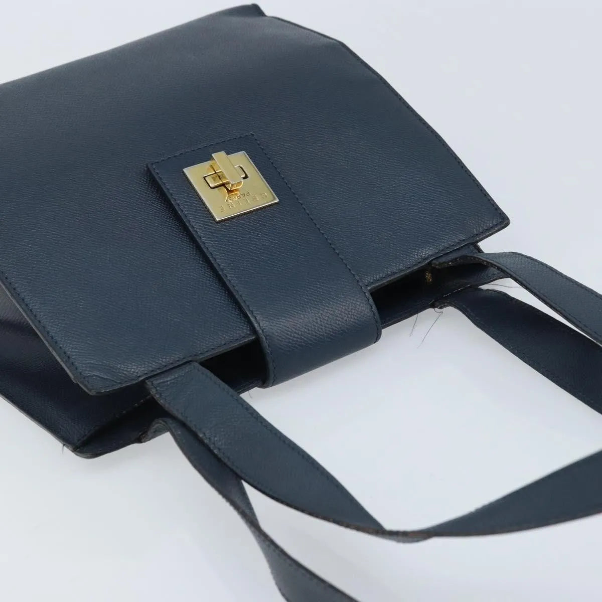 Celine Vintage Leather, Navy, Leather, Shoulder Bag