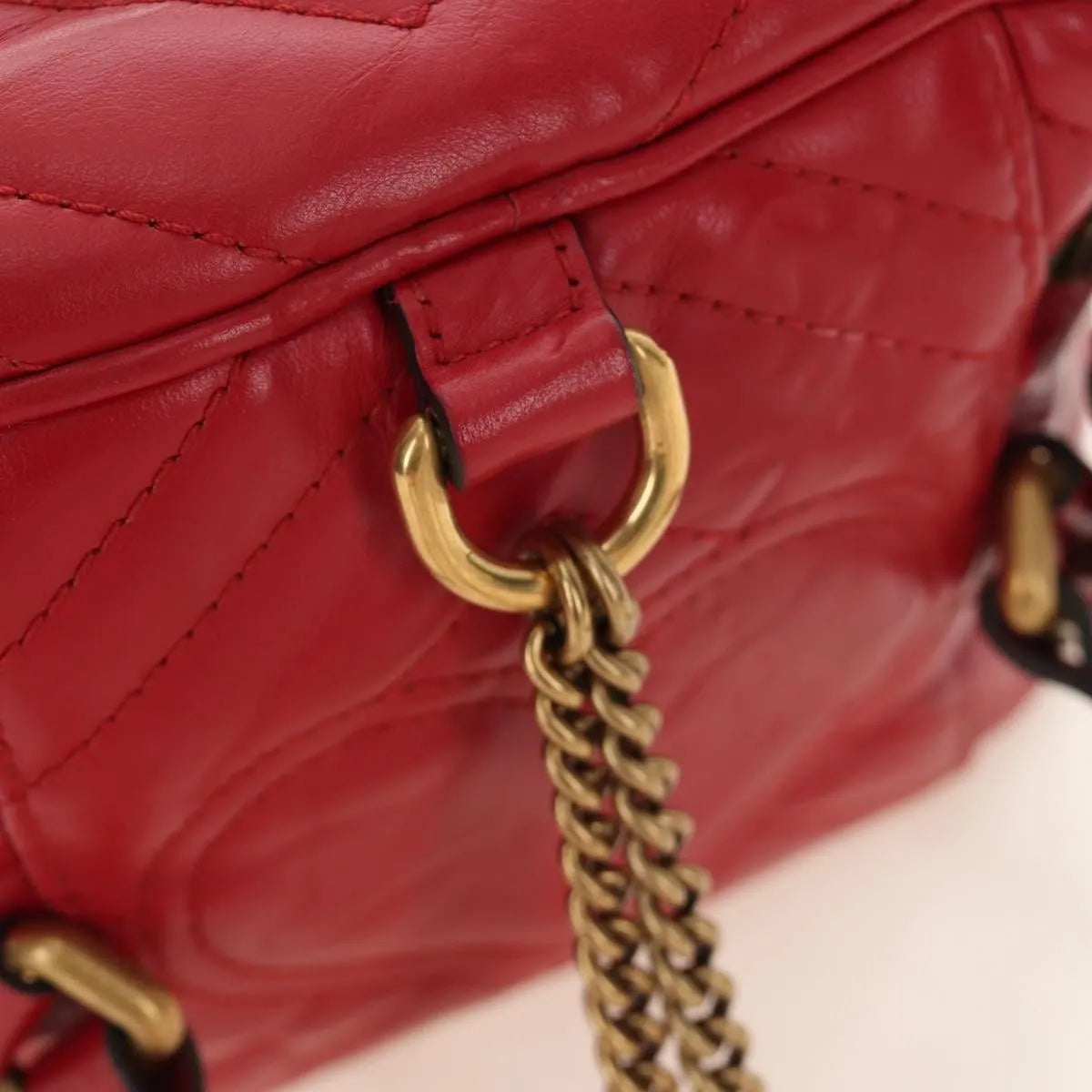 Gucci GG Marmont Vanity Matelasse Leather, Red, Leather, Backpack