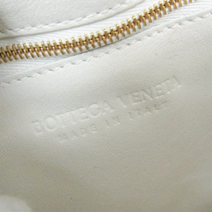 Bottega Veneta Cassette Chain Padded Maxi Intrecciato Leather, White, Leather, Shoulder Bag
