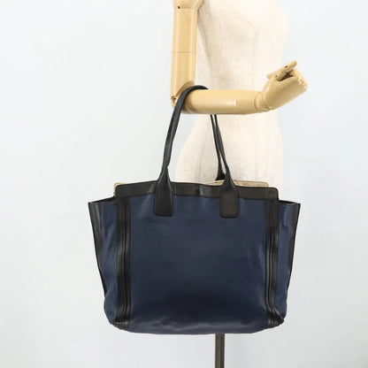 Chloe Alice Tote Leather, Navy, Leather, Tote Bag