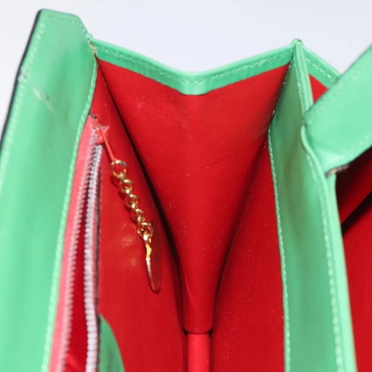Celine vintage Leather, Green, Leather, Handbag