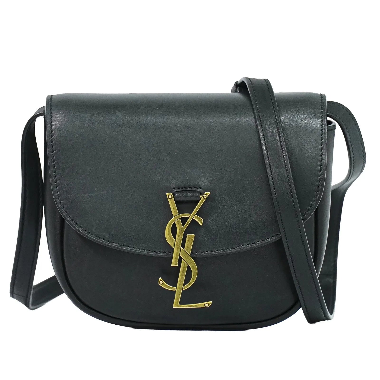 Saint Laurent Kaia Leather, Black, Leather, Shoulder Bag