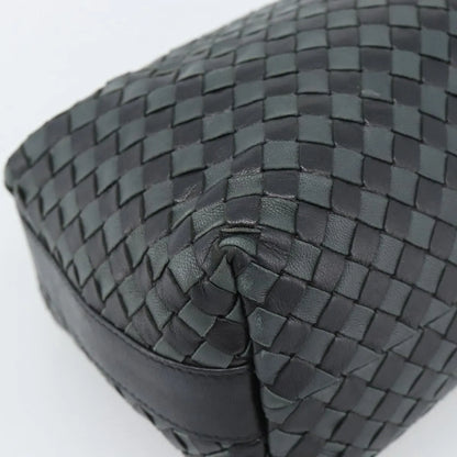 Bottega Veneta Handle Pouch Intrecciato Nappa, Black, Leather, Clutch
