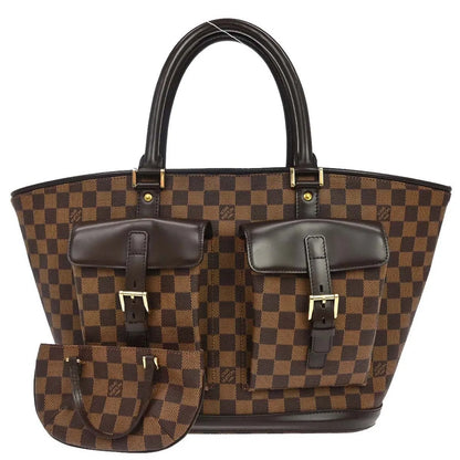 Louis Vuitton Manosque Damier, Brown, Canvas, Tote Bag