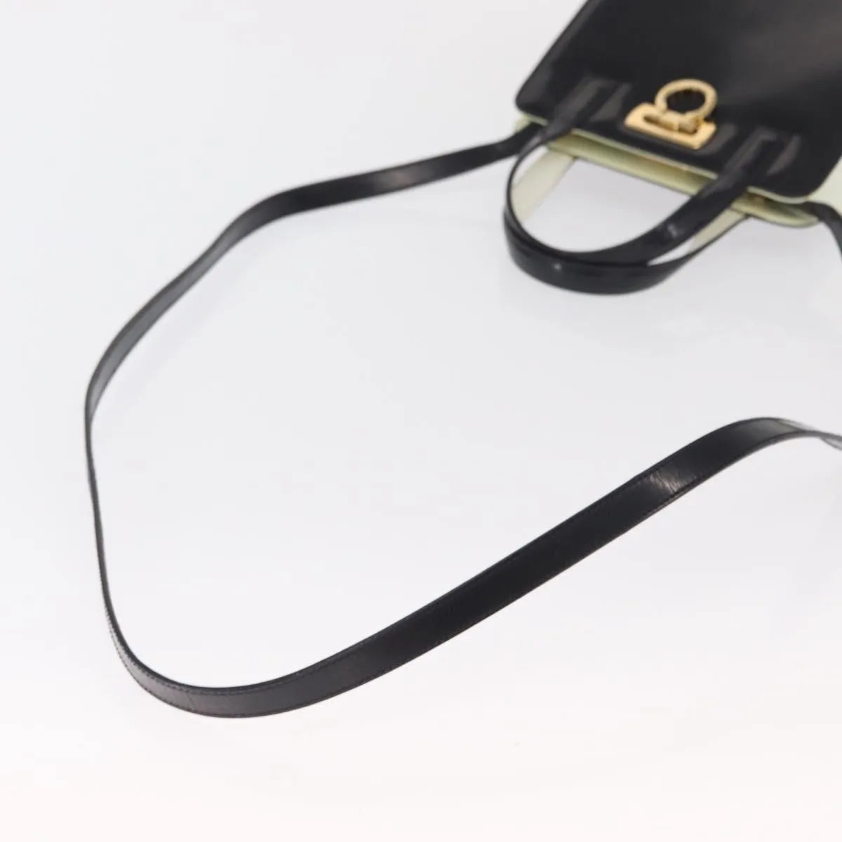 Salvatore Ferragamo Gancini Patent Leather, Black, Patent Leather, Handbag