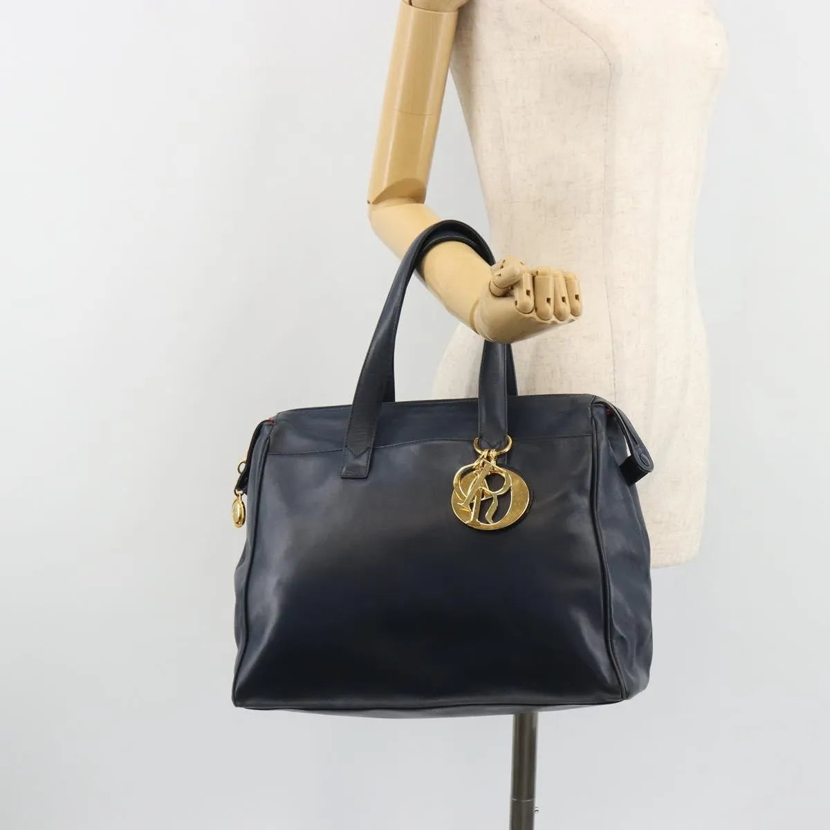 Christian Dior Vintage Leather, Navy, Leather, Handbag