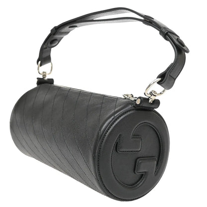Gucci Blondie Interlocking GG Leather, Black, Leather, Handbag