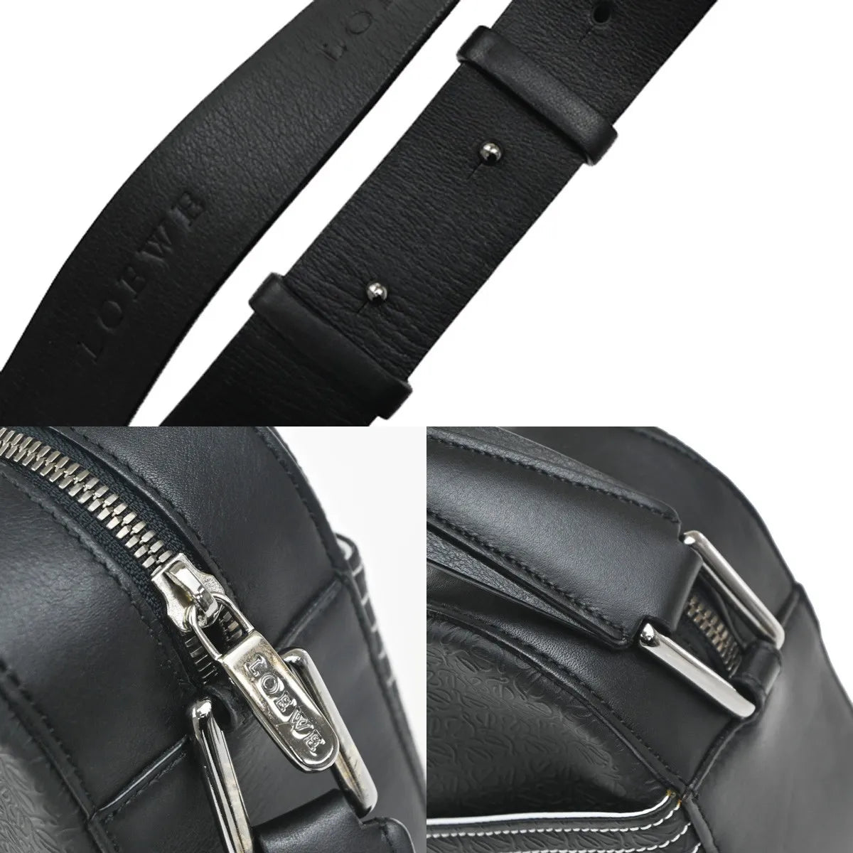 Loewe Anagram Leather, Black, PVC, Shoulder Bag