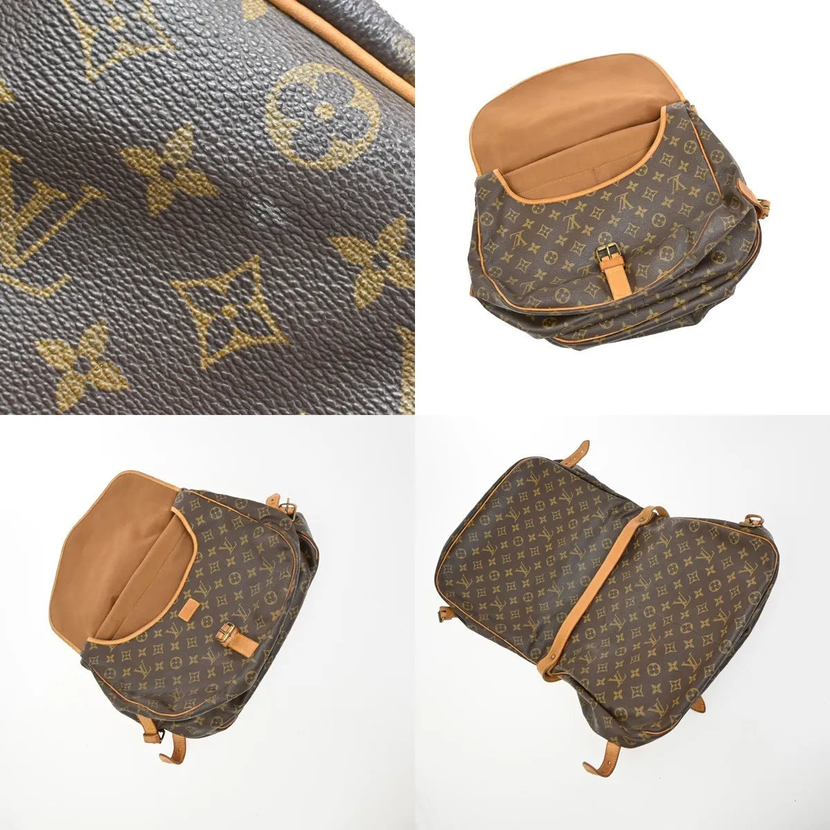 Louis Vuitton Saumur Monogram, Brown, Leather, Shoulder Bag