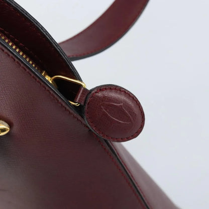 cartier Vintage must de Cartier Leather, Burgundy, Leather, Handbag