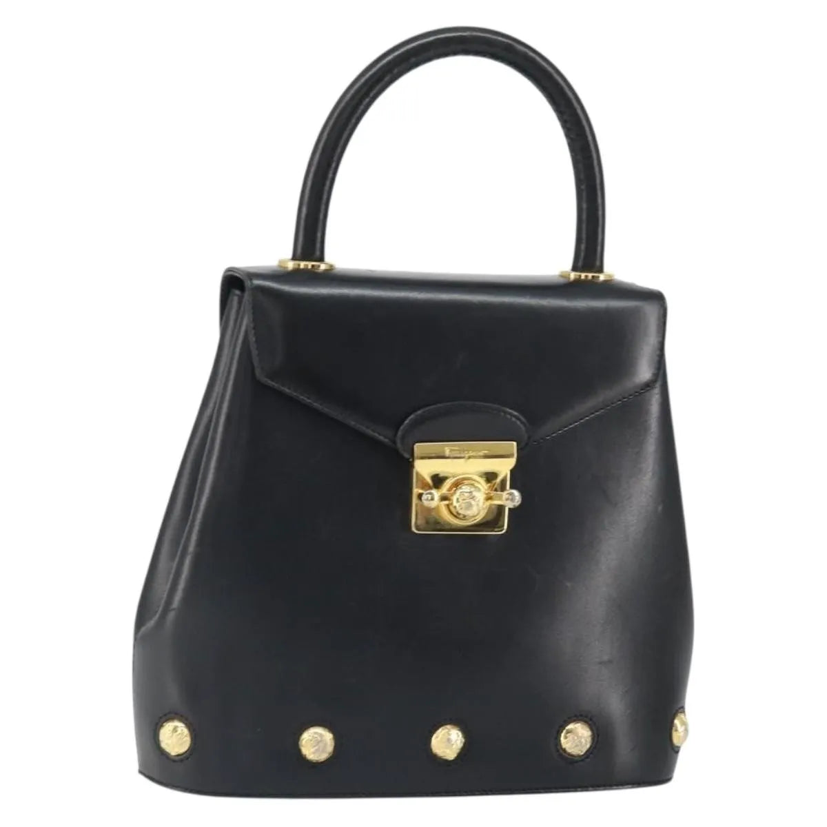 Salvatore Ferragamo Vintage Leather, Black, Leather, Handbag