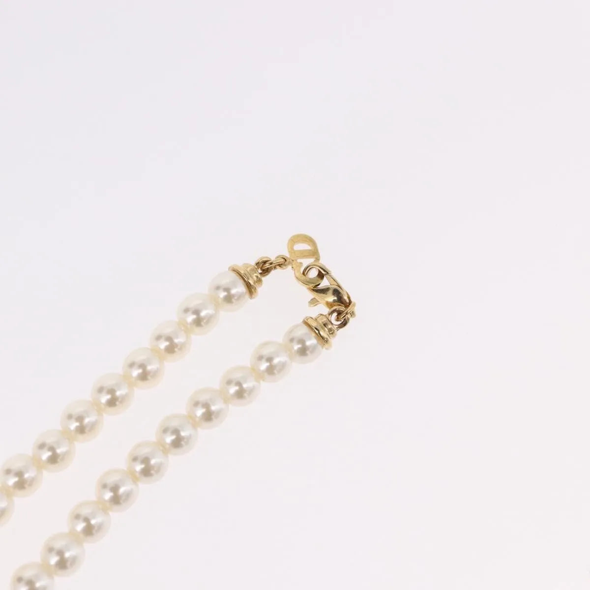 Christian Dior CD Bee Star Pearl Pendant Metal with Faux Pearl, White, Pearl, Necklace