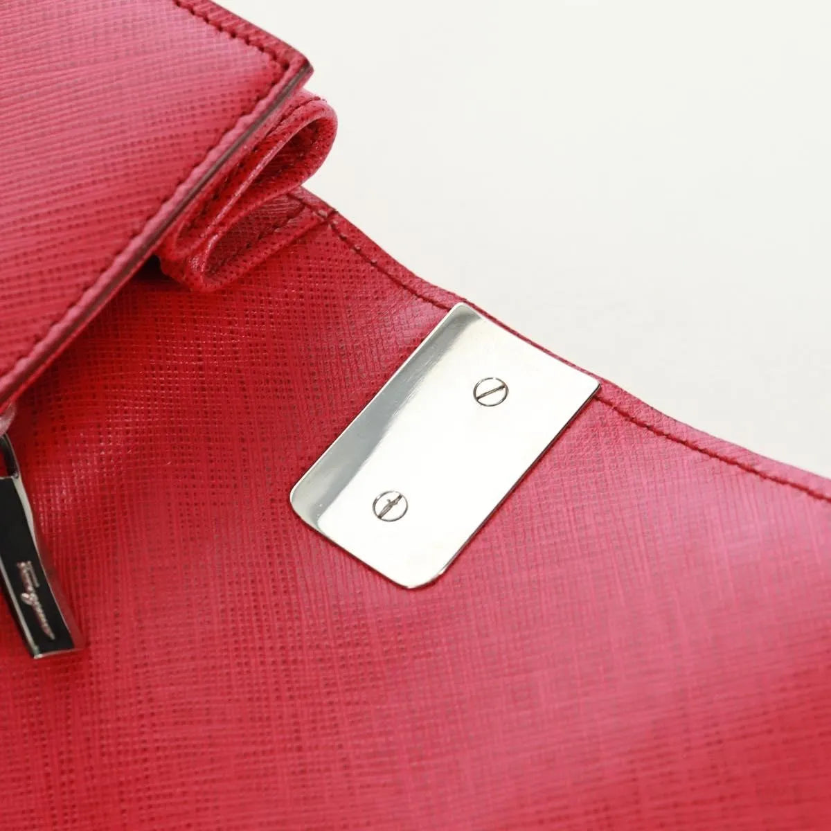 Salvatore Ferragamo Gancini Convertible Top Handle Saffiano Leather, Pink, Leather, Handbag
