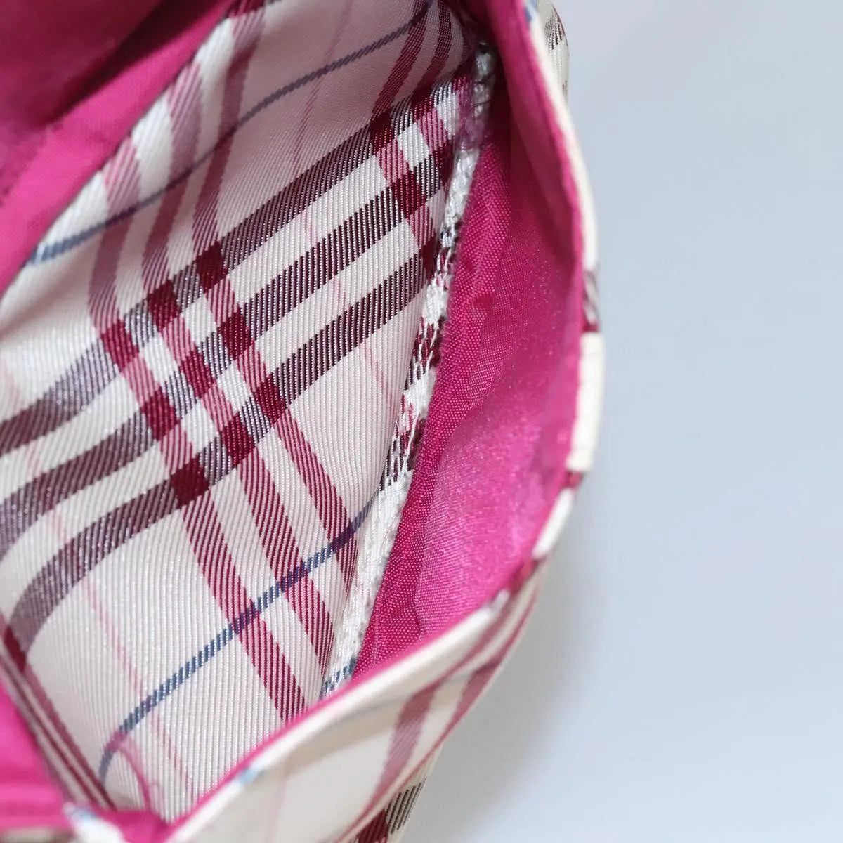 Burberry Nova Check Blue Label Nylon, White, Nylon, Shoulder Bag