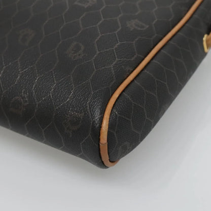 Christian Dior Vintage Honeycomb Canvas and Leather, Black, Canvas, Shoulder Bag
