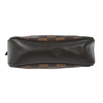 Louis Vuitton Trousse Make Up Damier, Brown, Canvas, Clutch