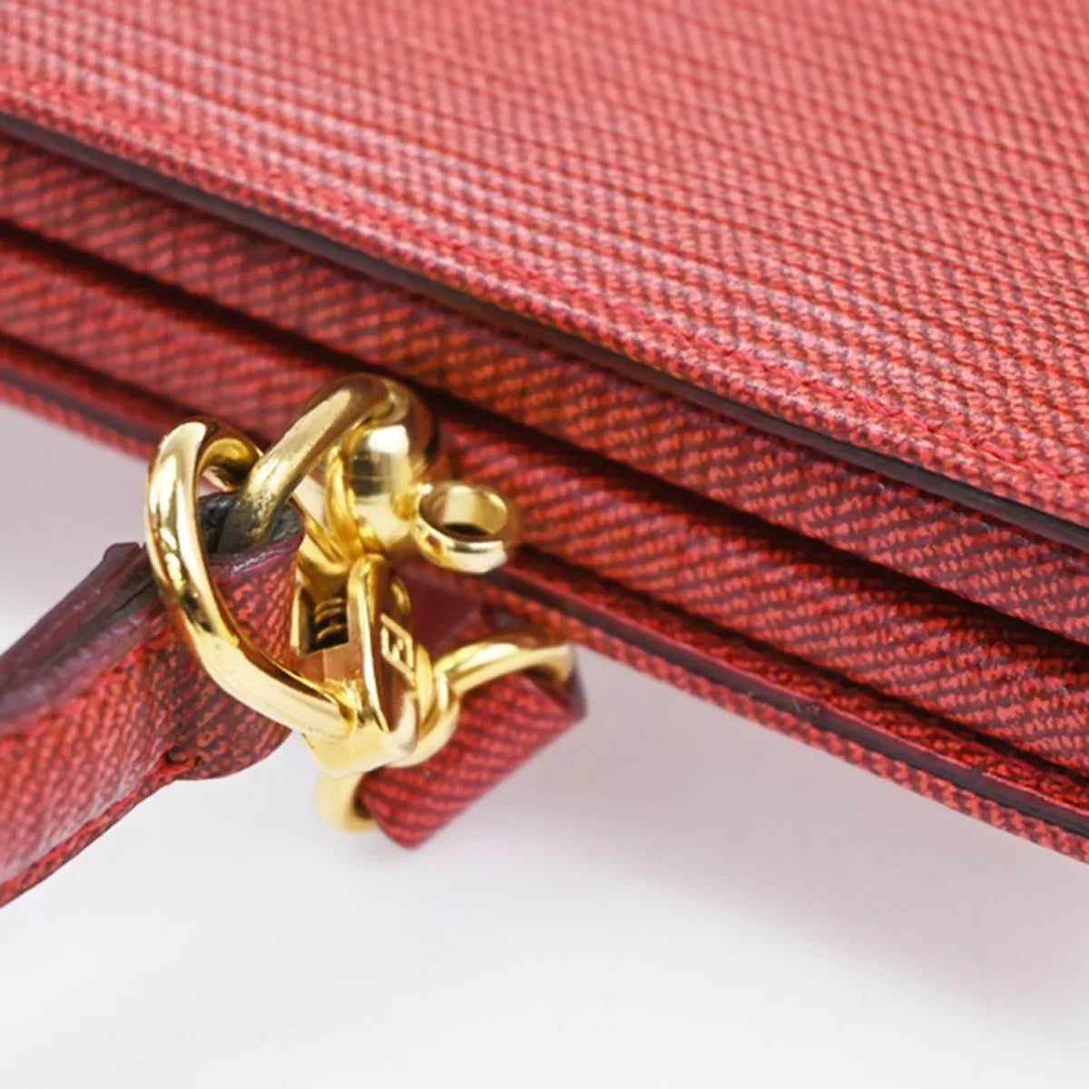 Fendi Vintage Top Handle Leather, Red, Leather, Tote Bag