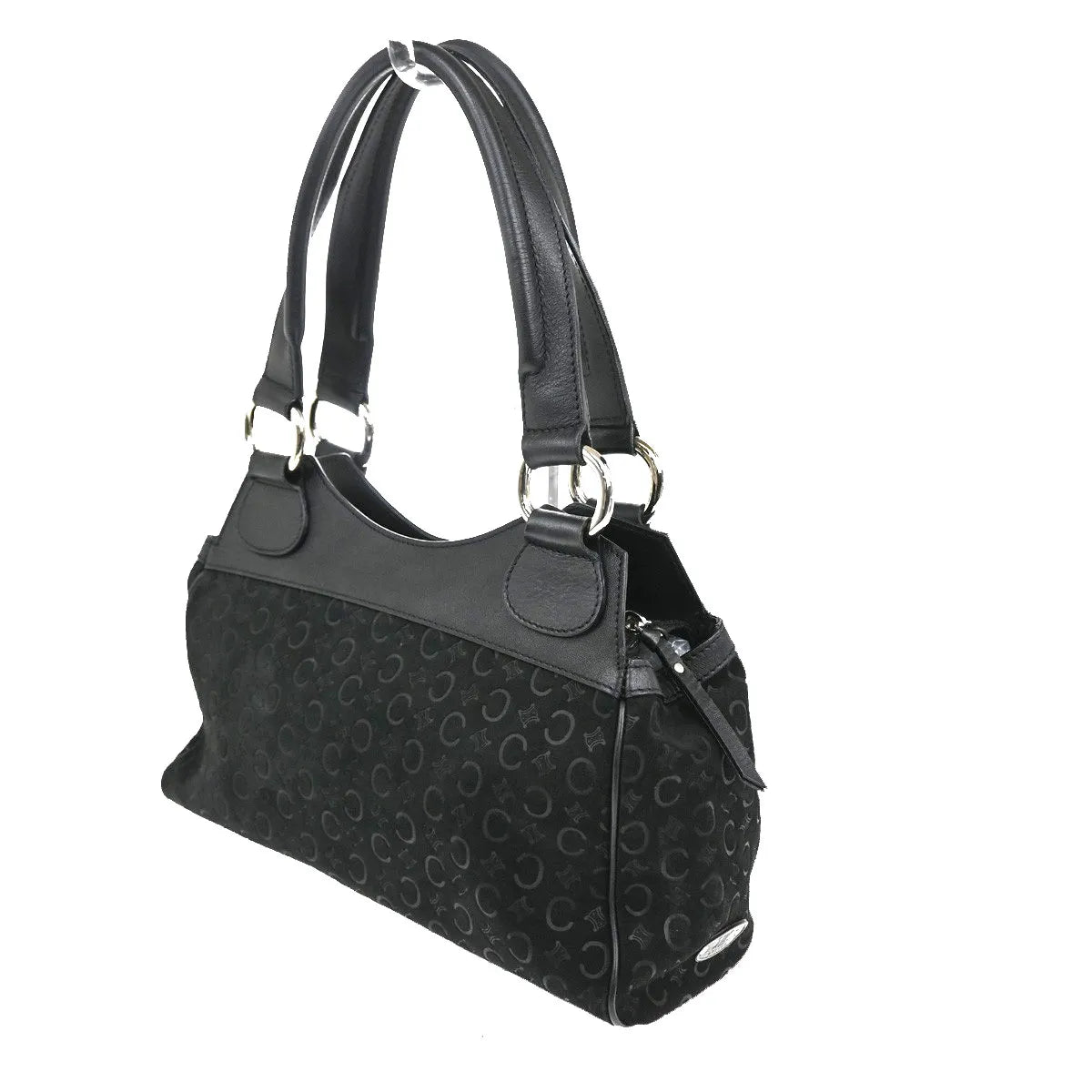 Celine C Macadam Suede, Black, Suede, Shoulder Bag