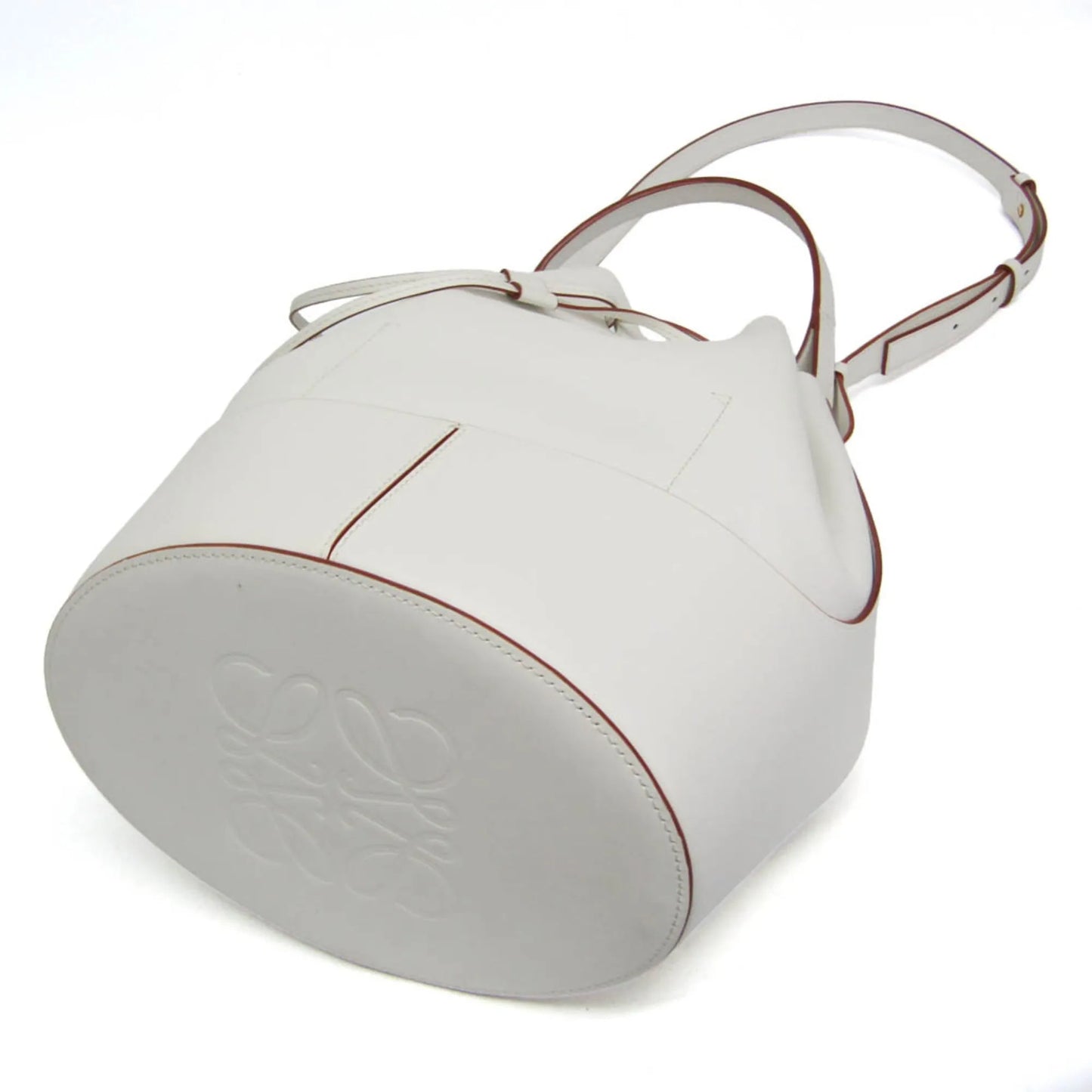 Loewe Balloon Bucket Leather, White, Leather, Handbag