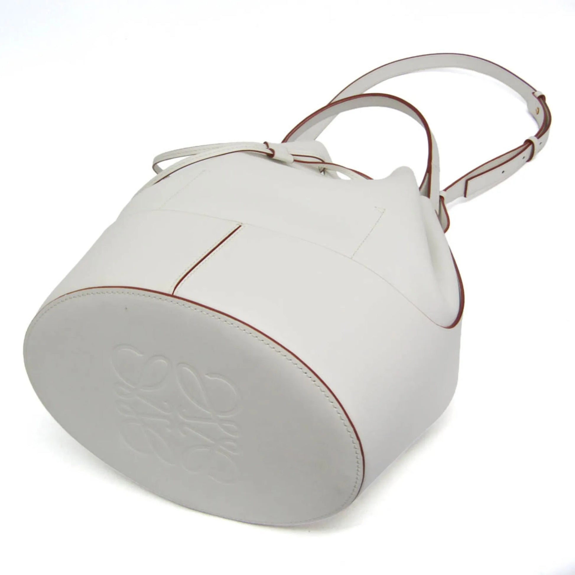Loewe Balloon Bucket Leather, White, Leather, Handbag