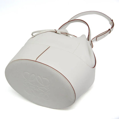 Loewe Balloon Bucket Leather, White, Leather, Handbag
