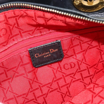 Christian Dior Vintage Lady Dior Cannage Quilt Lambskin, Black, Leather, Handbag