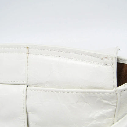 Bottega Veneta Arco Maxi Intrecciato Leather, White, Leather, Handbag