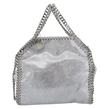 Stella McCartney Falabella Fold Over Faux Leather, Silver, Polyester, Shoulder Bag