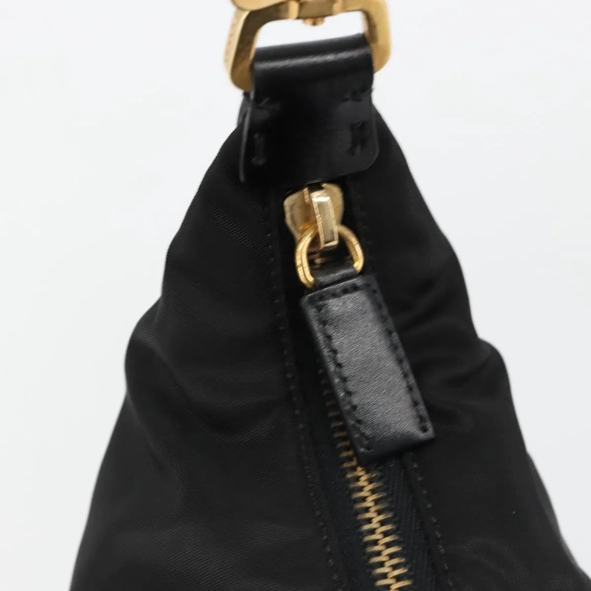 Prada Shoulder Python, Black, Nylon, Shoulder Bag