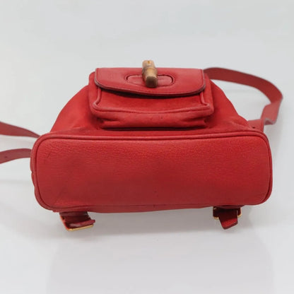Gucci Vintage Bamboo Suede, Red, Suede, Backpack