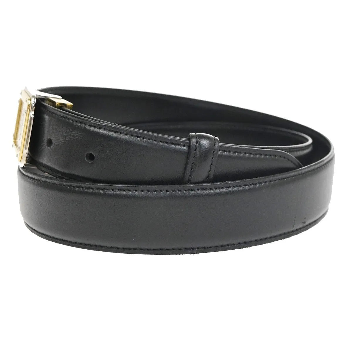 Cartier Santos Plaque Reversible Belt Leather, Black, Leather, Belt