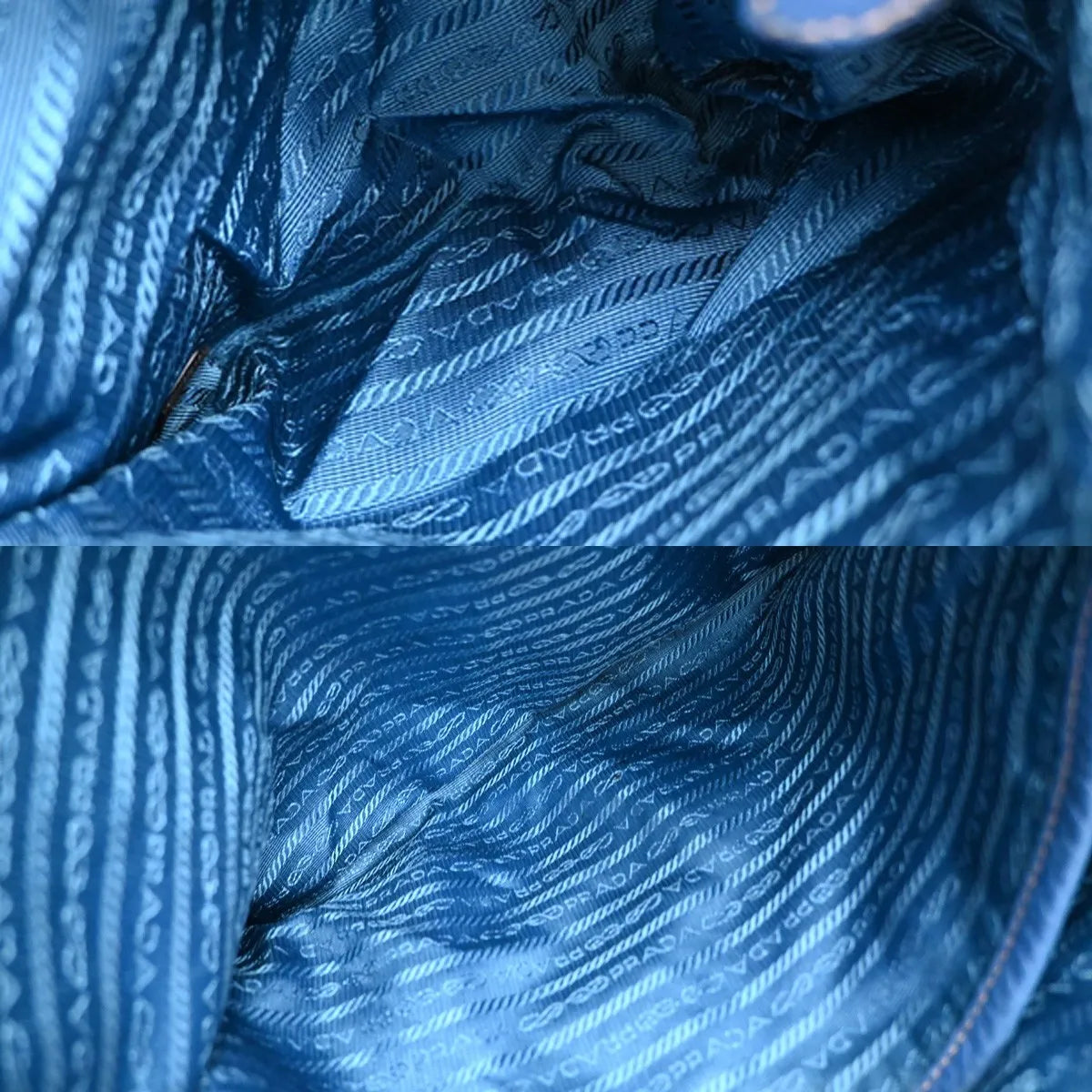 Prada Vintage Tote Leather, Blue, Leather, Tote Bag