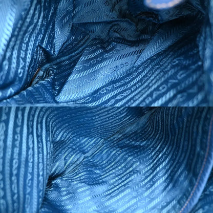 Prada Vintage Tote Leather, Blue, Leather, Tote Bag