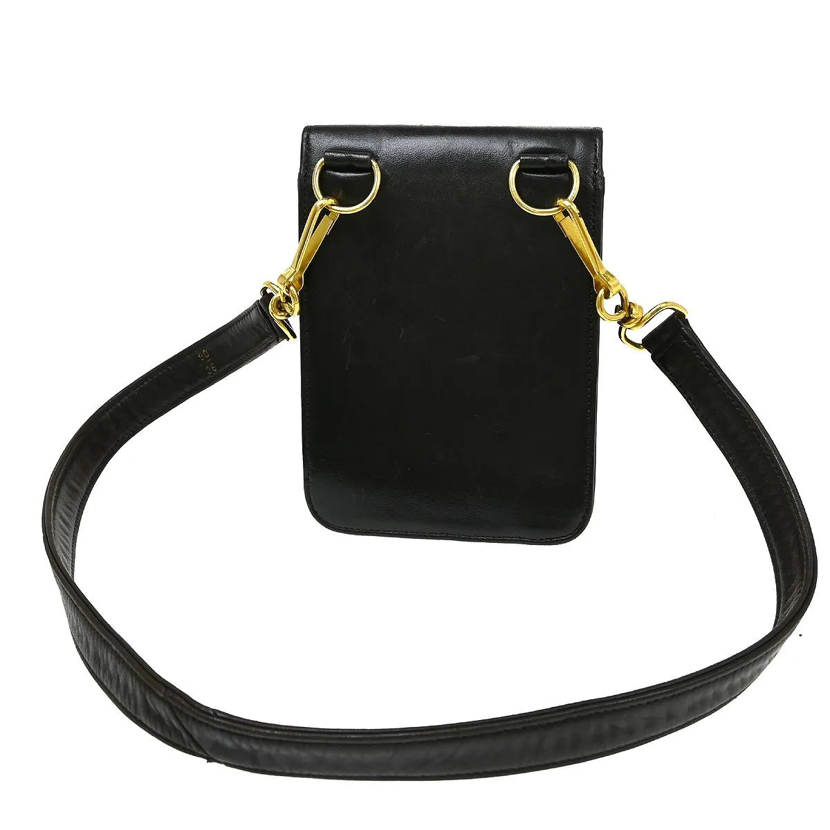 Chanel Vintage Button Waist Bag Quilted Lambskin, Black, Leather, Shoulder Bag
