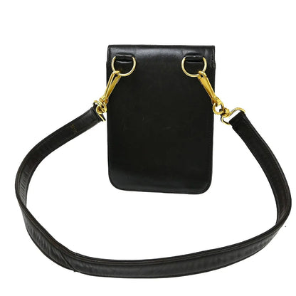 Chanel Vintage Button Waist Bag Quilted Lambskin, Black, Leather, Shoulder Bag