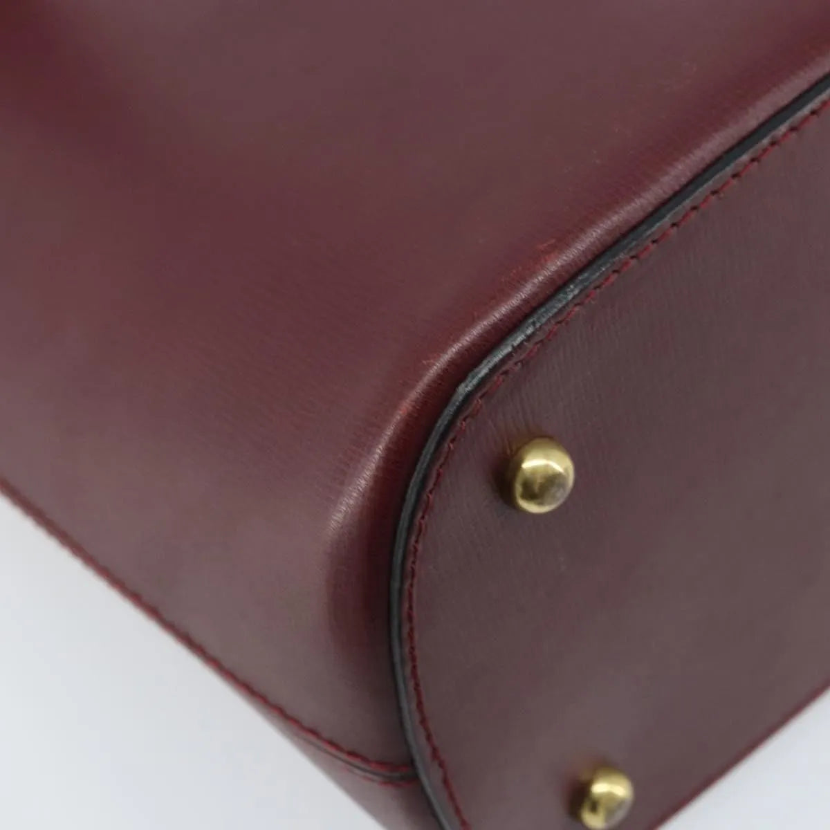 cartier Vintage must de Cartier Leather, Burgundy, Leather, Handbag