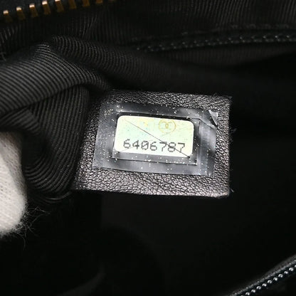 Chanel Surpique Zip Around Satchel Quilted Leather, Black, Leather, Handbag