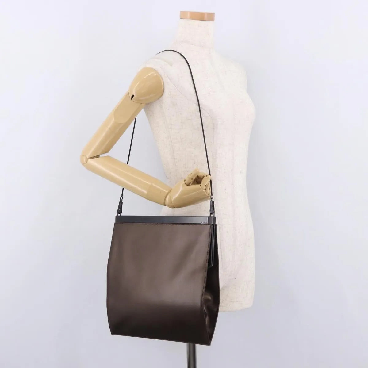 Gucci Vintage Leather, Brown, Leather, Shoulder Bag