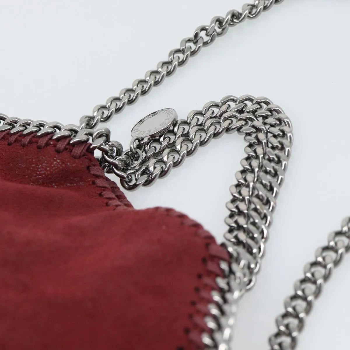 Stella McCartney Falabella Fold Over Clutch Faux Leather, Burgundy, Polyester, Crossbody Bag