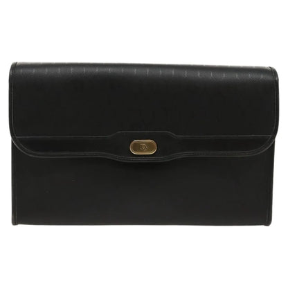 Christian Dior Vintage Honeycomb Flap Canvas and Leather, Black, Canvas, Shoulder Bag