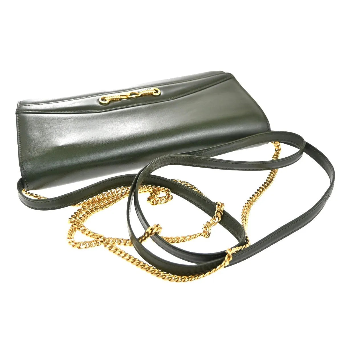 Celine Vintage Leather, Green, Leather, Shoulder Bag