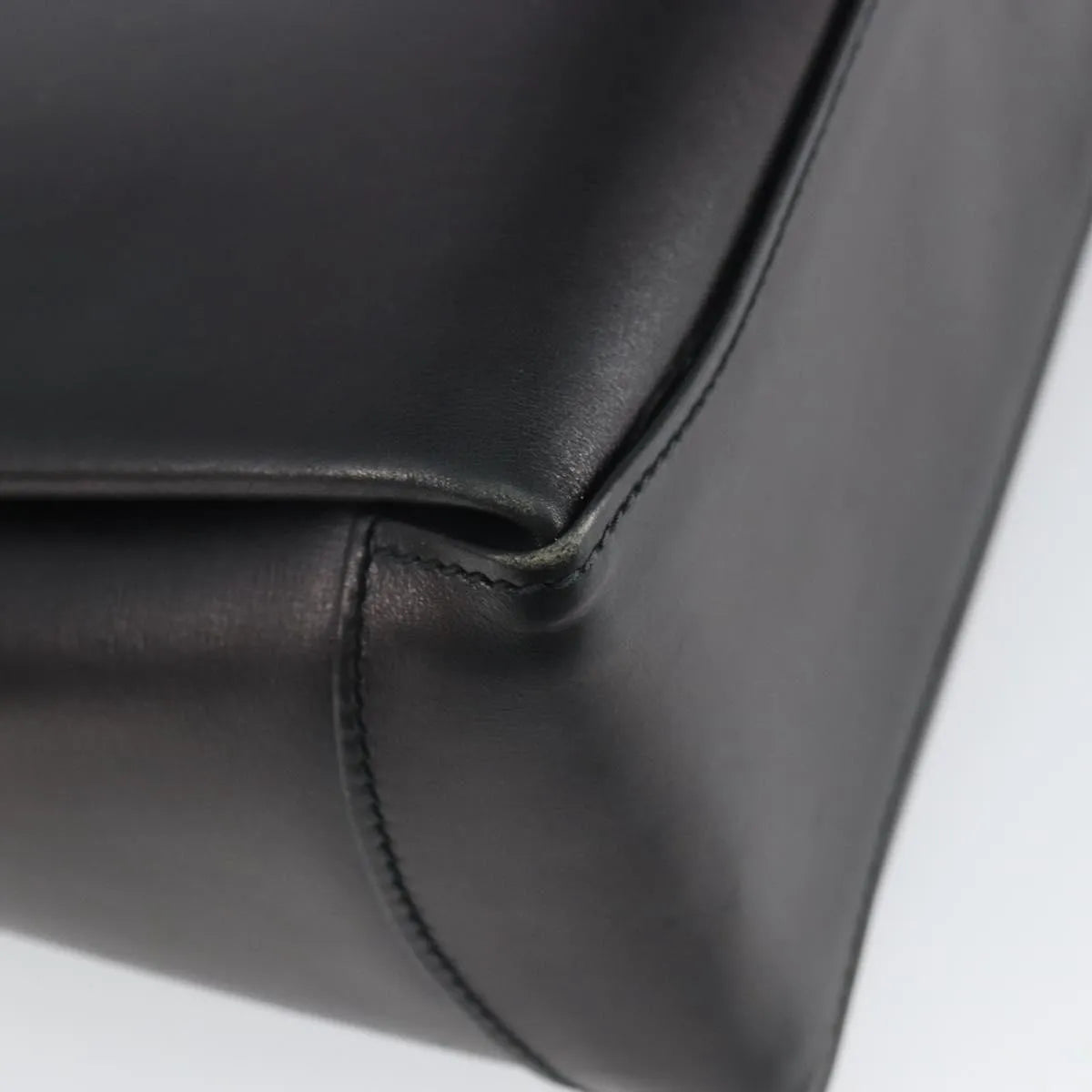 Gucci Vintage Convertible Box Leather, Black, Leather, Handbag