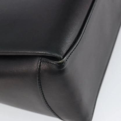 Gucci Vintage Convertible Box Leather, Black, Leather, Handbag
