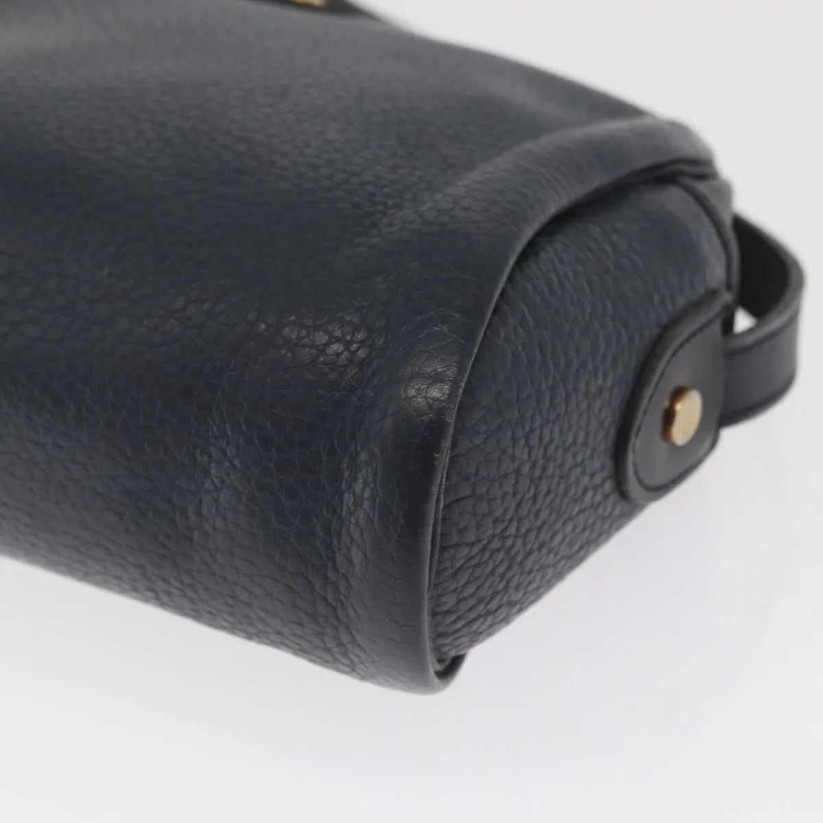 Christian Dior Vintage CD Logo Leather, Navy, Leather, Shoulder Bag