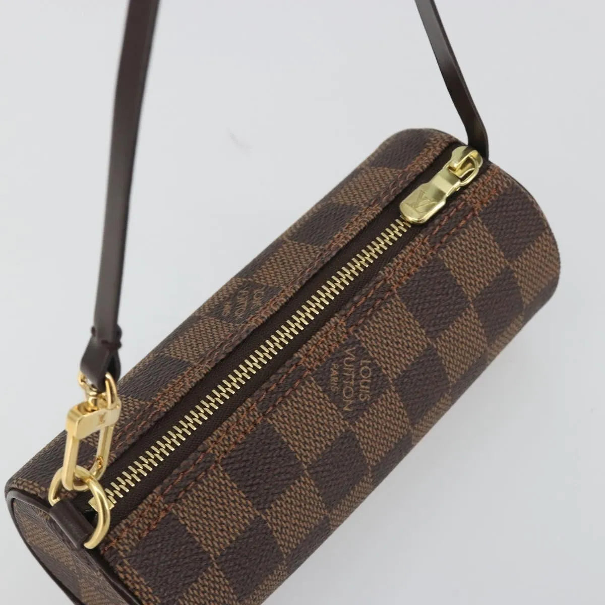 Louis Vuitton Papillon Pochette Damier Ebene, Brown, Canvas, Clutch