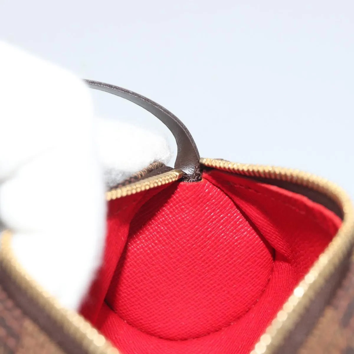 Louis Vuitton Papillon Pochette Damier Ebene, Brown, Canvas, Clutch