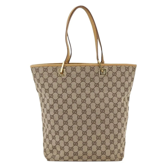 Gucci Vintage Bucket Shopping Tote GG Canvas, Beige, Canvas, Tote Bag